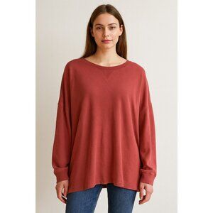 Free People Womens Waffle Knit Oversized Long Sleeve Top Casual Loose Fit. Medim